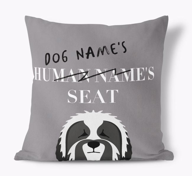 Human's Seat: Personalized {breedFullName} Canvas Pillow